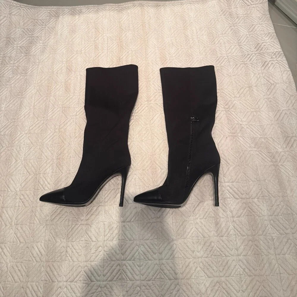 NEW Black Leather Pointed Toe Boots, Rudsak, Size 37 - Picture 4 of 4